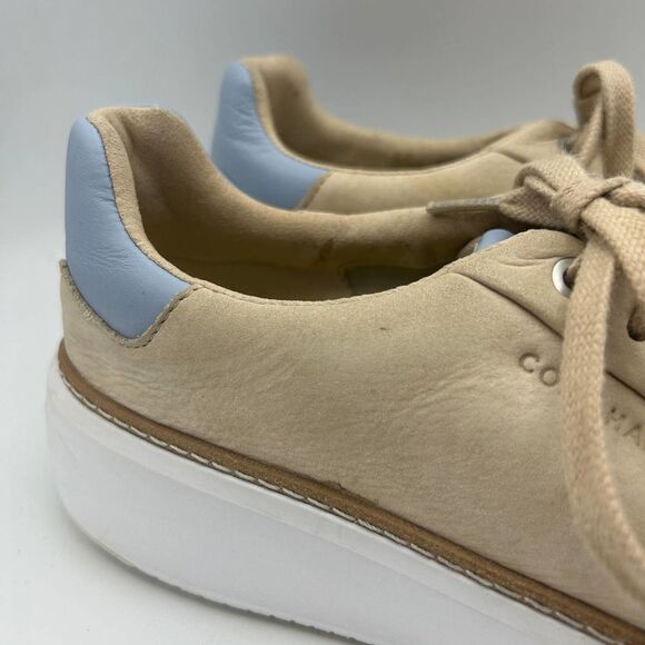 Cole Haan 7 1/2‎ B Grand 360 Cream and Carolina Blue Top Sail Sneakers - Picture 4 of 10
